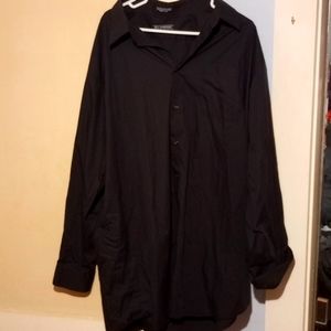 Black long sleeve dress shirt.  3xlt.